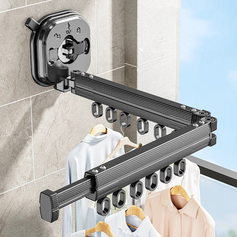 Retractable wall mounted hanger without drilling