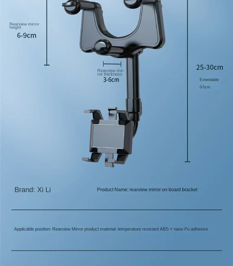 Suporte de telefone 360º para retrovisor do seu carro