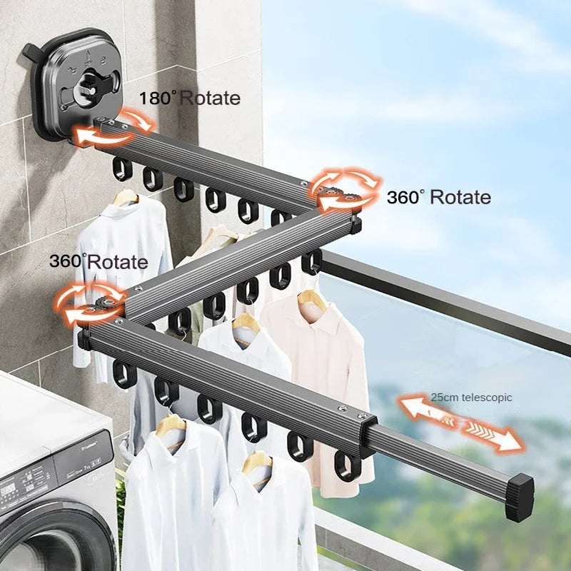 Retractable wall mounted hanger without drilling