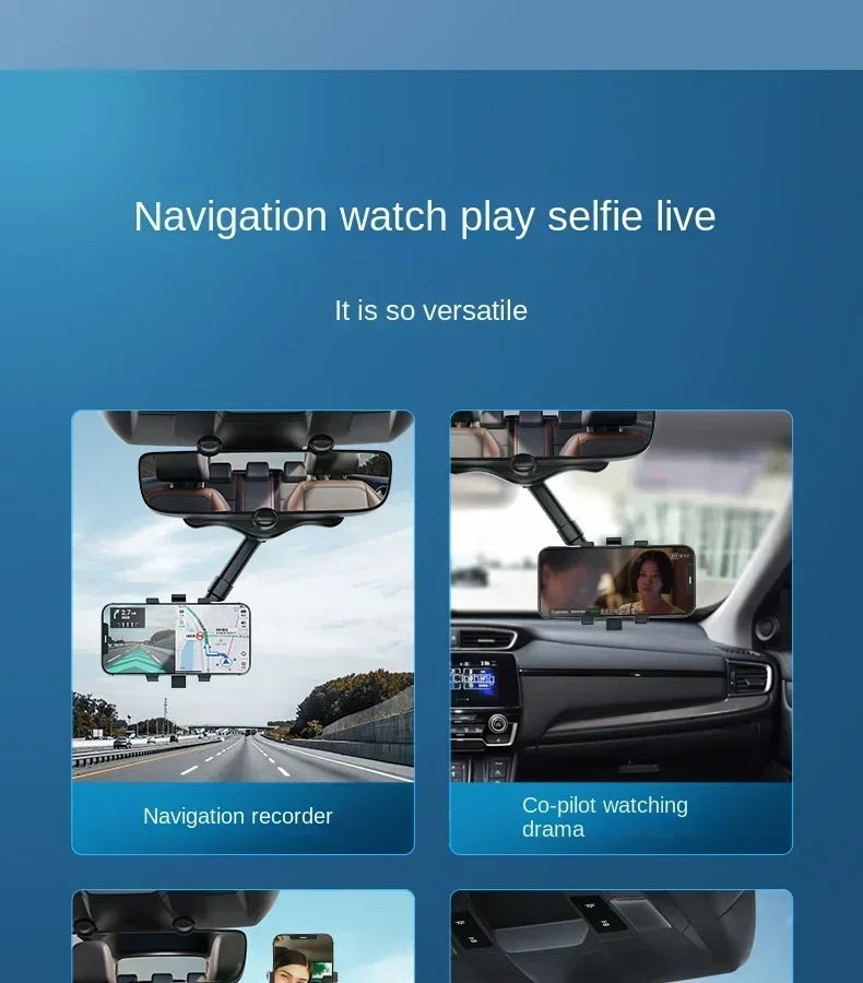 Suporte de telefone 360º para retrovisor do seu carro