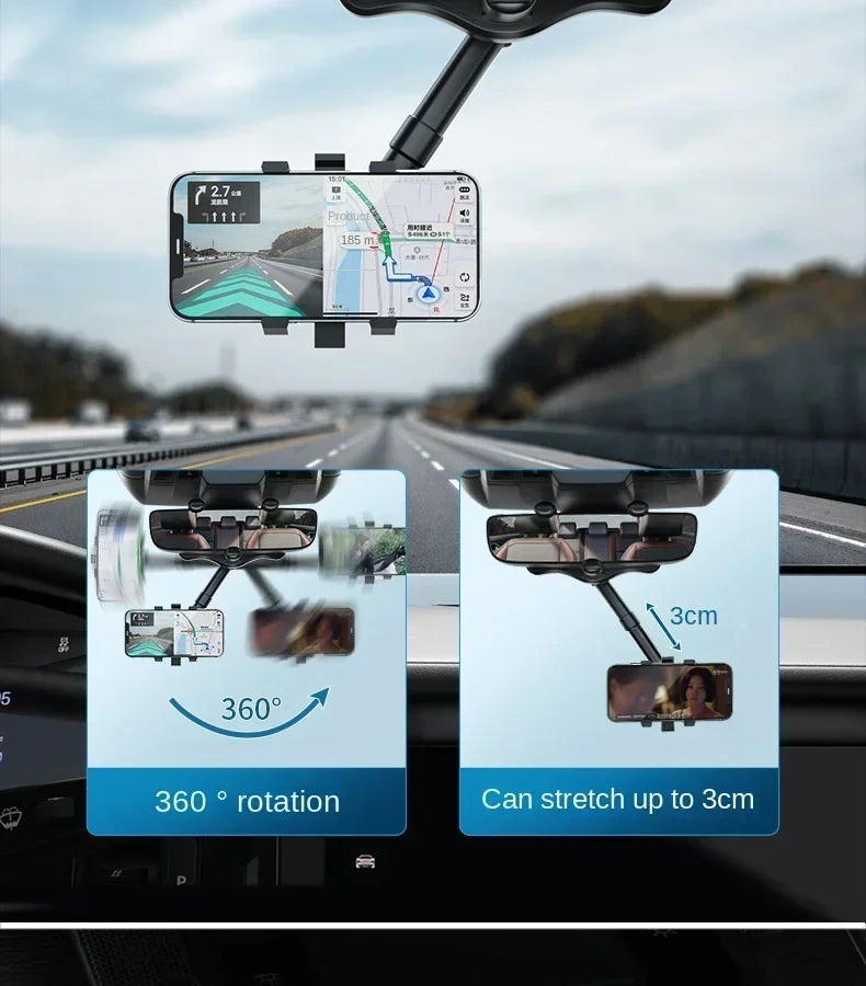 Suporte de telefone 360º para retrovisor do seu carro