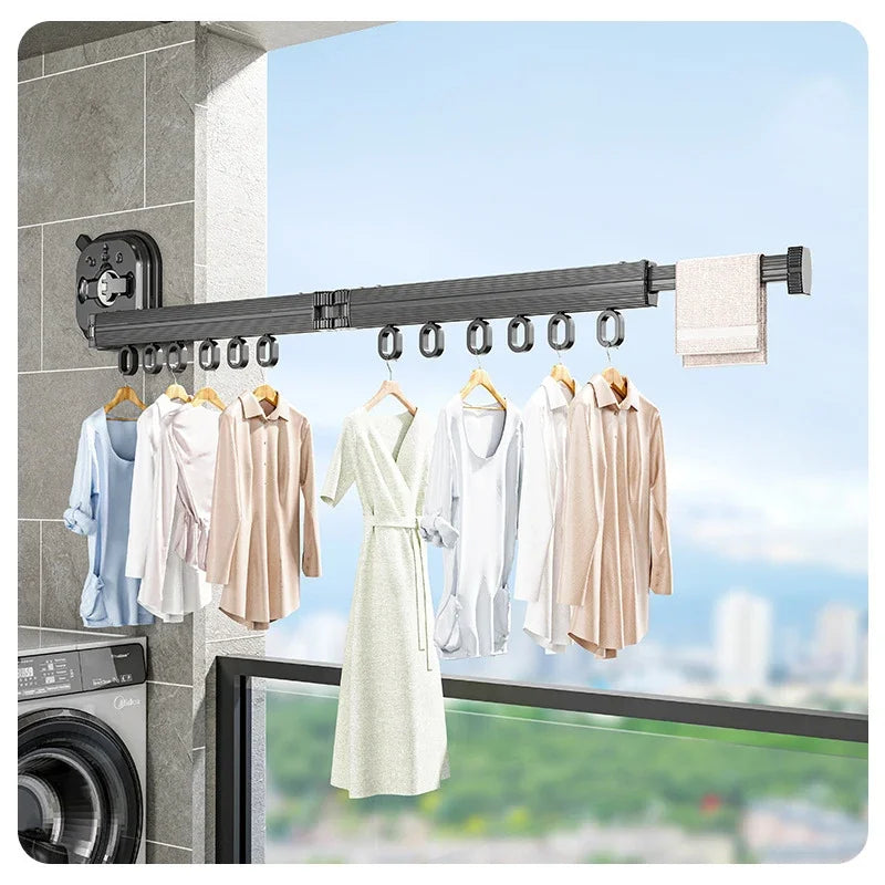 Retractable wall mounted hanger without drilling